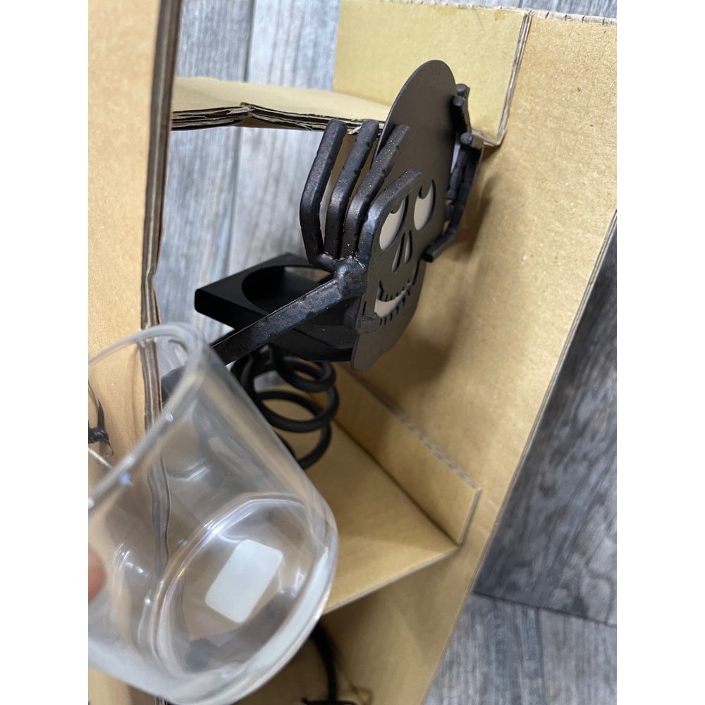 PARTYLITE BONES METAL Skeleton Halloween Tealight CANDLE HOLDER RETIRED NIB15.5" - Picture 5 of 12